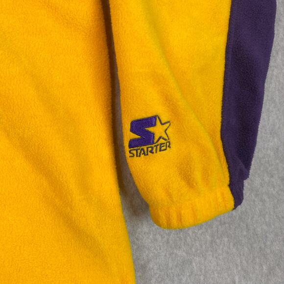 Vintage Starter Sweater Mens M 1/4 Zip Pullover Fleece NFL Minnesota Vikings - Picture 4 of 8